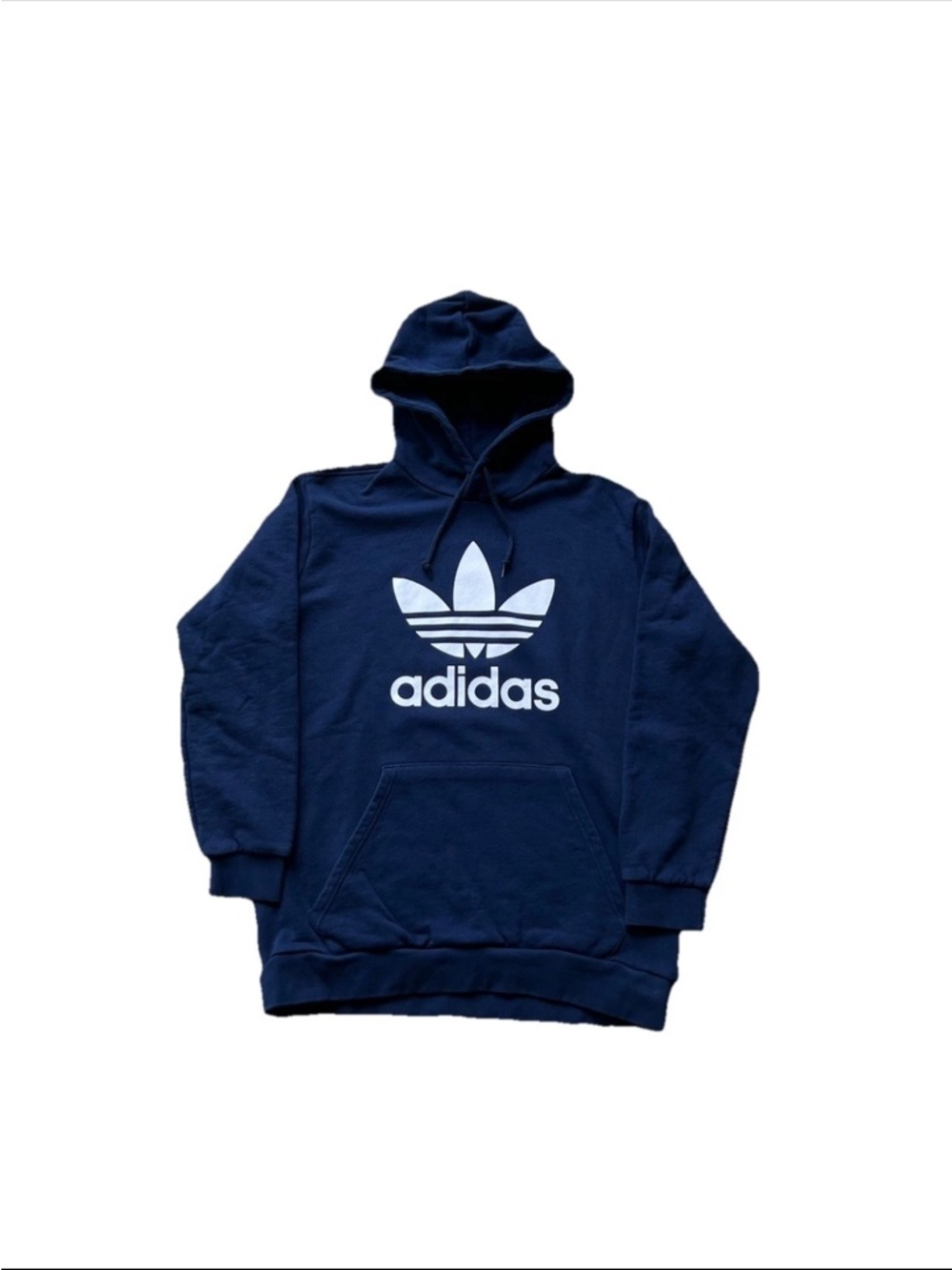 Adidas Men's Blue Pullover Trefoil Hoodie Sweater Size Large